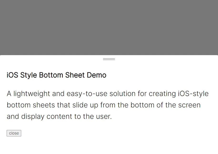 iOS Style Bottom Sheet In Vanilla JavaScript